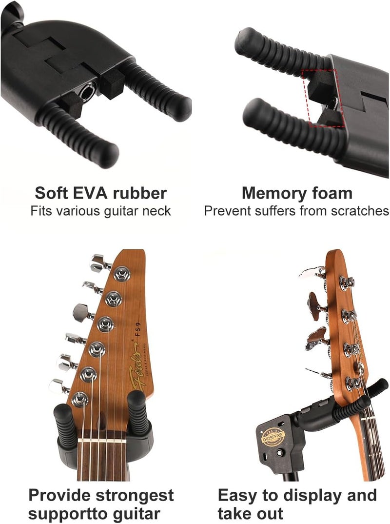 GHOSTFIRE AutoGrip Guitar Stand Foldable Guitar Display Rack Fit Electric Guitar/Bass/Acoustic (GBS-8) - Image 5